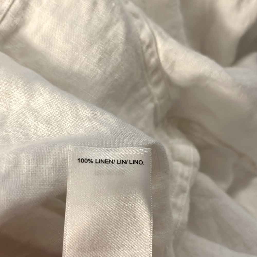 Lucky Brand Men’s White Linen Button Down Long Sleeve Shirt Sz XL - Picture 8 of 9